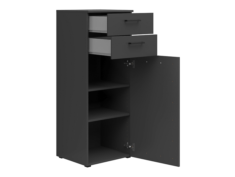 Komoda MultiDo 45 cm z drzwiami i 2 szufladami grafitowa