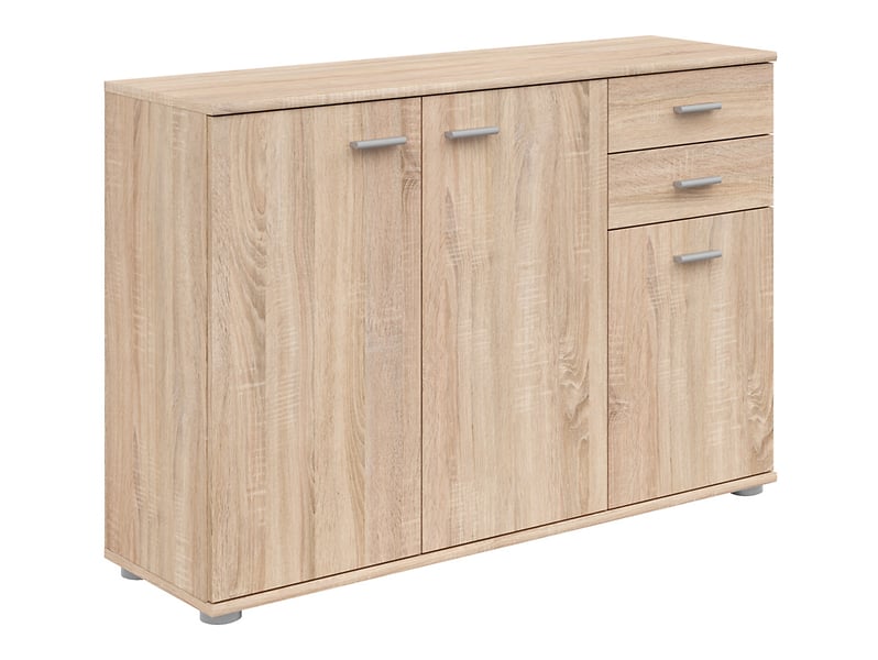 Komoda Noeda 106 cm z 3 drzwiami i 2 szufladami grafit