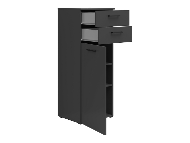 Komoda MultiDo 45 cm z drzwiami i 2 szufladami grafitowa
