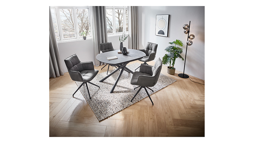 Krzesło tapicerowane Osaka obrotowe ekoskóra taupe