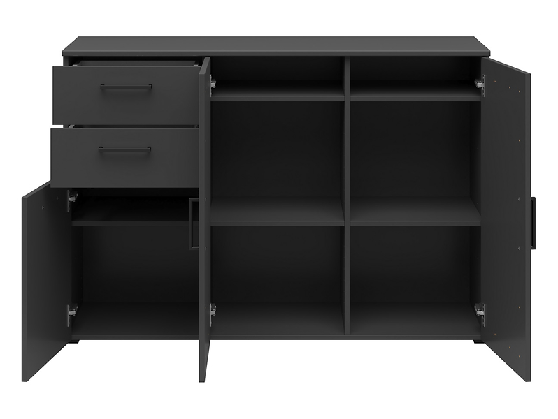 Komoda MultiDo 120 cm z 3 drzwiami i 2 szufladami grafitowa