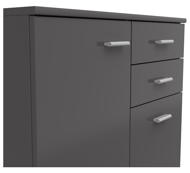 Komoda Noeda 71 cm z 2 drzwiami i 2 szufladami grafit