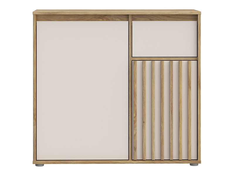 Komoda Eliston 89 cm z 2 drzwiami i szufladą dąb mauvella/sand