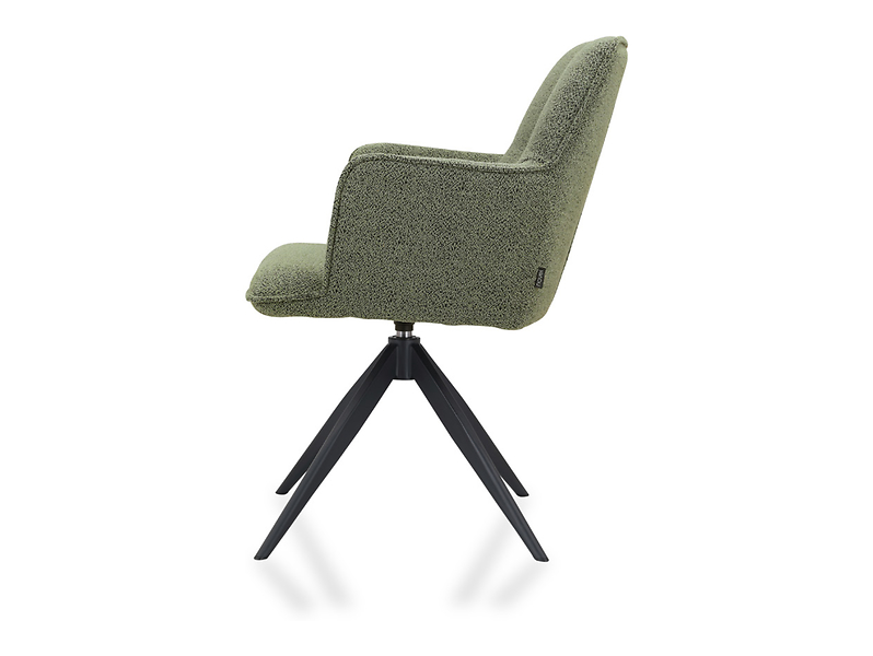 Krzesło tapicerowane Tokio obrotowe boucle zielone