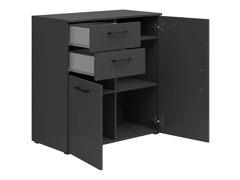 Komoda MultiDo 80 cm z 2 drzwiami i szufladami grafitowa