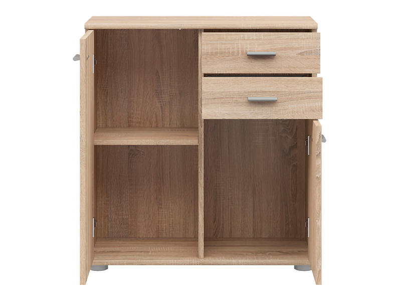 Komoda Noeda 71 cm z 2 drzwiami i 2 szufladami grafit