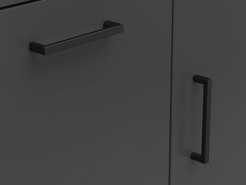 Komoda MultiDo 80 cm z 2 drzwiami i 2 szufladami grafitowa