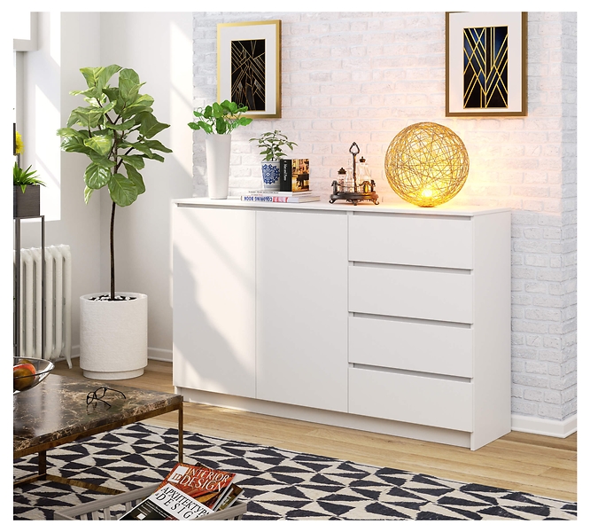 Komoda AKORD K013 Biała 160 cm Biały mat 160x40x99 cm