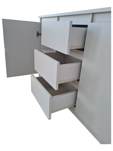 Komoda do salonu nowoczesna 120cm 3 szuflady biała szara mat