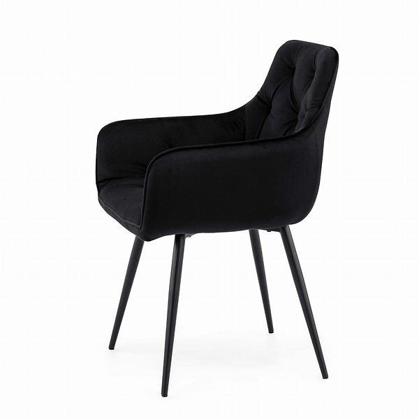 Krzesło tapicerowane DC-0084-3 beżowy welur 7 | czarne nogi