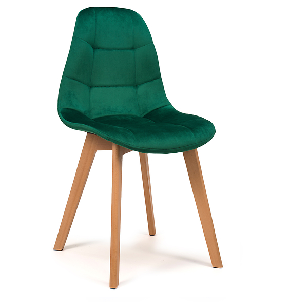 Krzesło tapicerowane skandynawskie welurowe VEGAS zielony