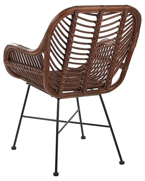 Krzesło z rattanu jadalnia salon brązowe