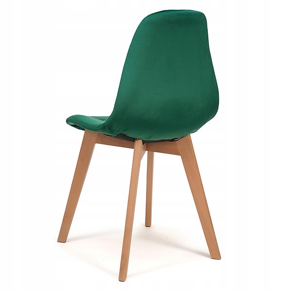 Krzesło tapicerowane skandynawskie welurowe VEGAS zielony