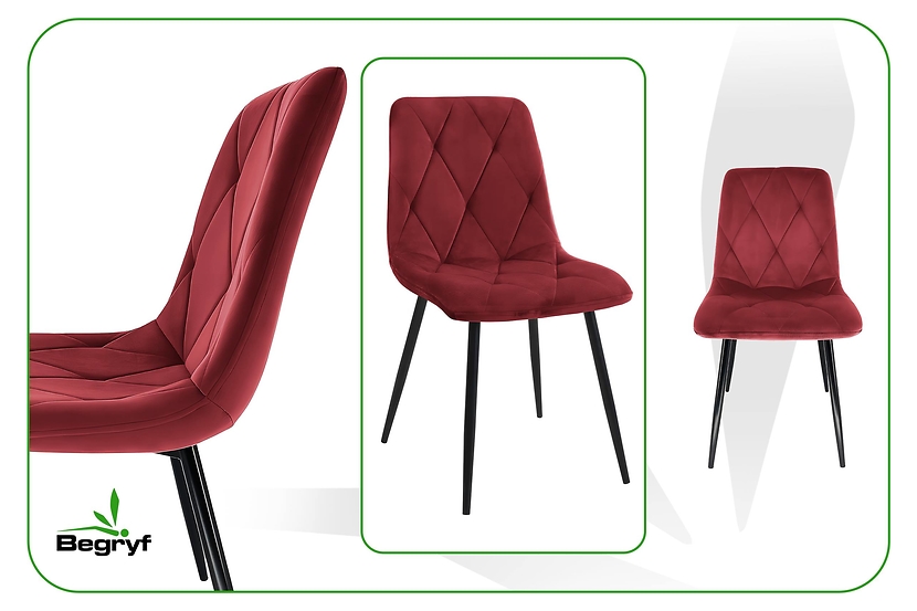 Krzesło Storczyk ciemno niebieskie welur do salonu do jadalni  Begryf