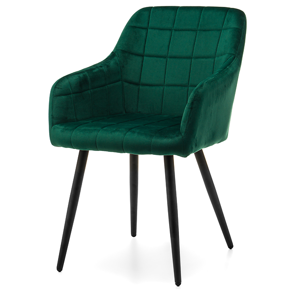 Krzesło tapicerowane ORTE zielony welur do salonu jadalni