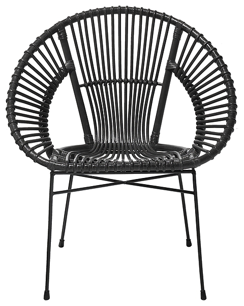 Krzesło rattanowe spaghetti czarne