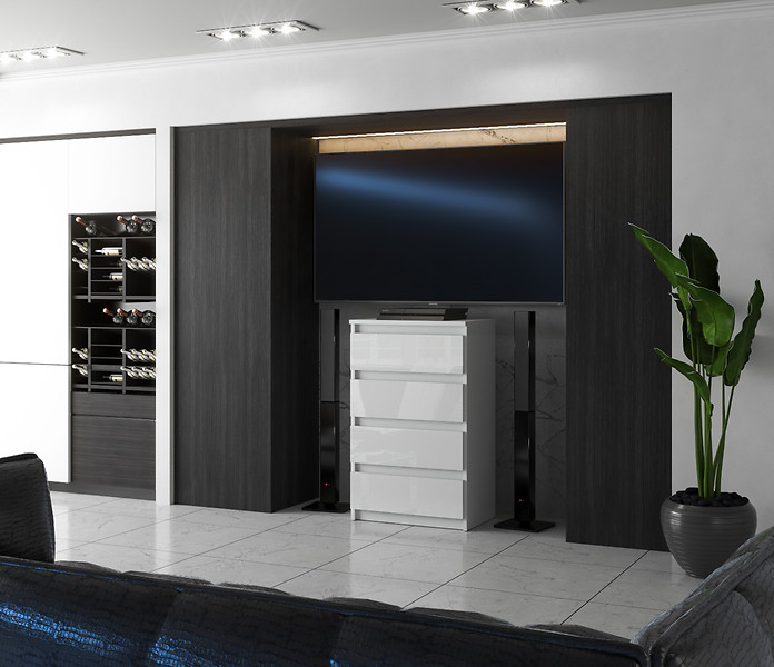 Komoda 4 szuflady 60cm hugo szafka do sypialni salonu szara