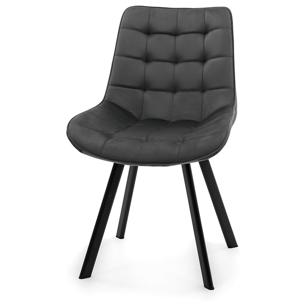 Krzesło Tapicerowane Welurowe Do Salonu Jadalni Zielone TORI