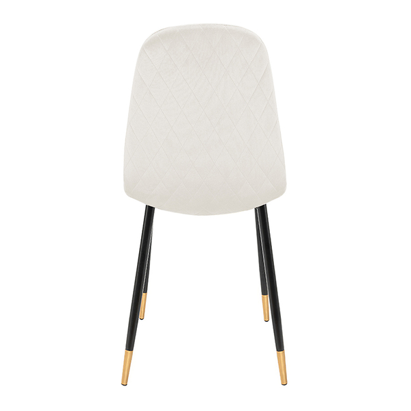 Krzesło tapicerowane welurowe pikowane beżowe do salonu jadalni