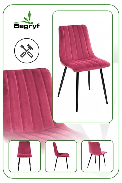 Krzesło Magnolia beżowe welur do salonu do jadalni do kuchni BEGRYF