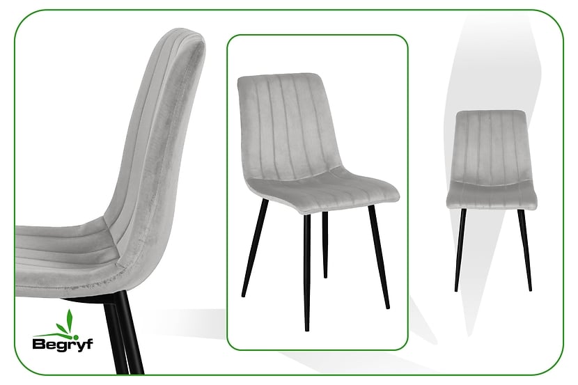 Krzesło Magnolia beżowe welur do salonu do jadalni do kuchni BEGRYF