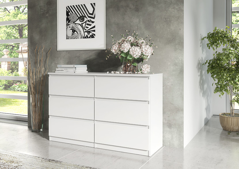 Komoda 6 szuflad 100cm biała