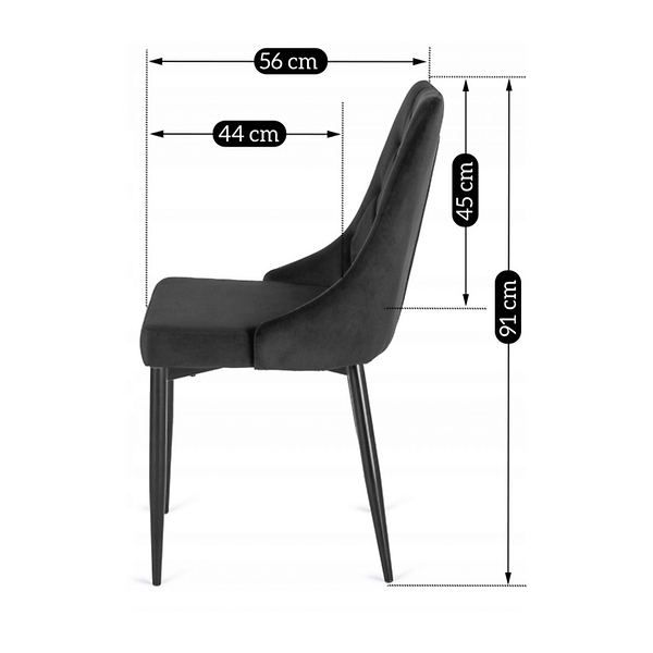 Zestaw 6x Krzesło Tapicerowane CORK do Salonu Szare Welurowe Loft