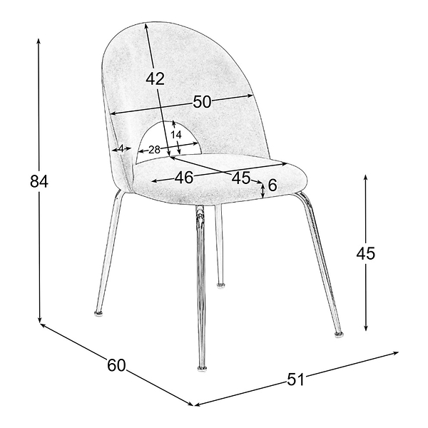 Krzesło Glamour KC-903-2 popiel welur, nogi złoty chrom
