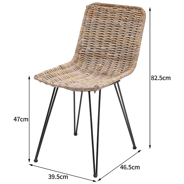 Zestaw 2 krzeseł z metalu i włókien