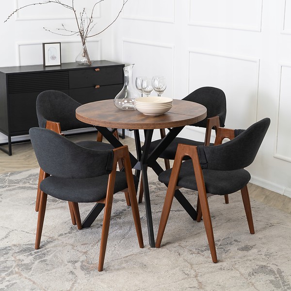 Krzesło Tapicerowane Kuchenne Skandynawskie Do Jadalni Salonu Popiel RUIZ