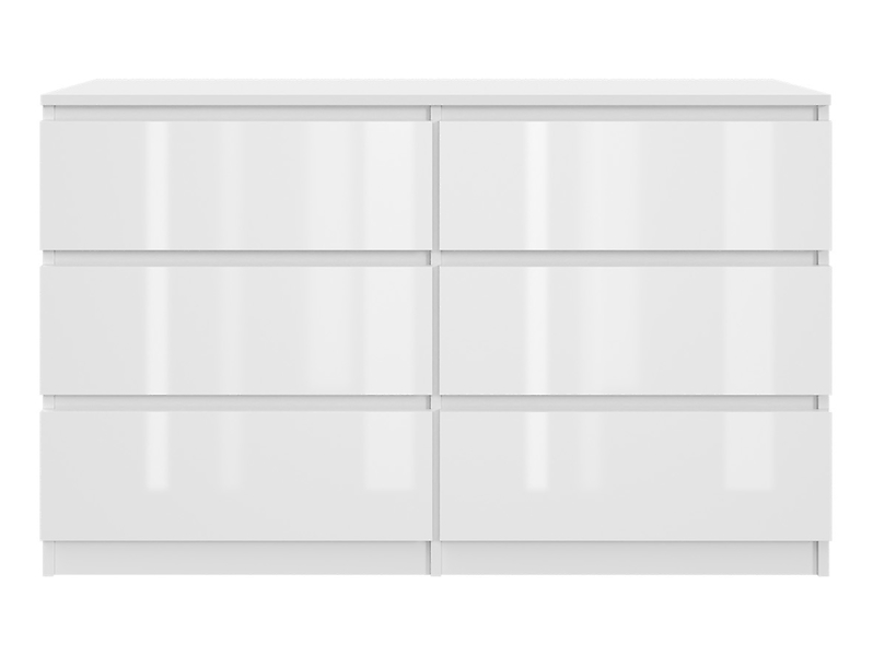 KOMODA Biała Lakierowana 120 cm - 6 pojemnych szuflad