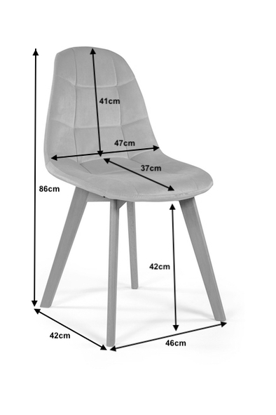 Krzesło tapicerowane skandynawskie welurowe VEGAS zielony