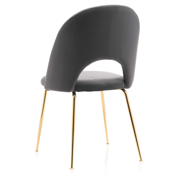 Krzesło Glamour KC-903-2 popiel welur, nogi złoty chrom