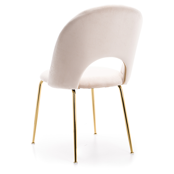 Krzesło Glamour KC-903-2 popiel welur, nogi złoty chrom