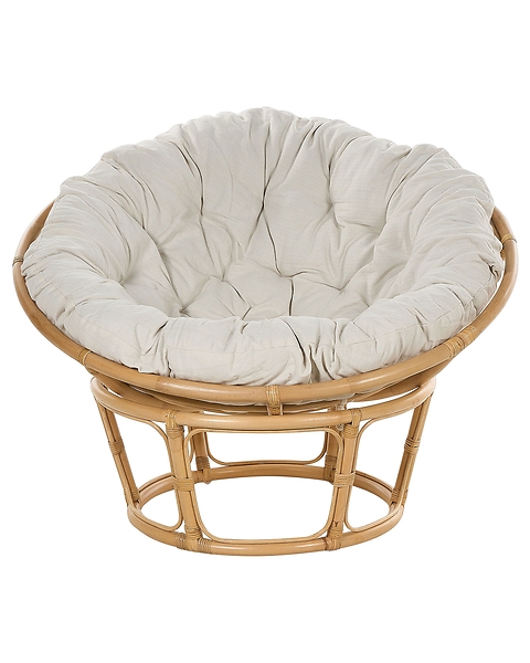 2 fotele rattanowe naturalne z jasnobeżowym