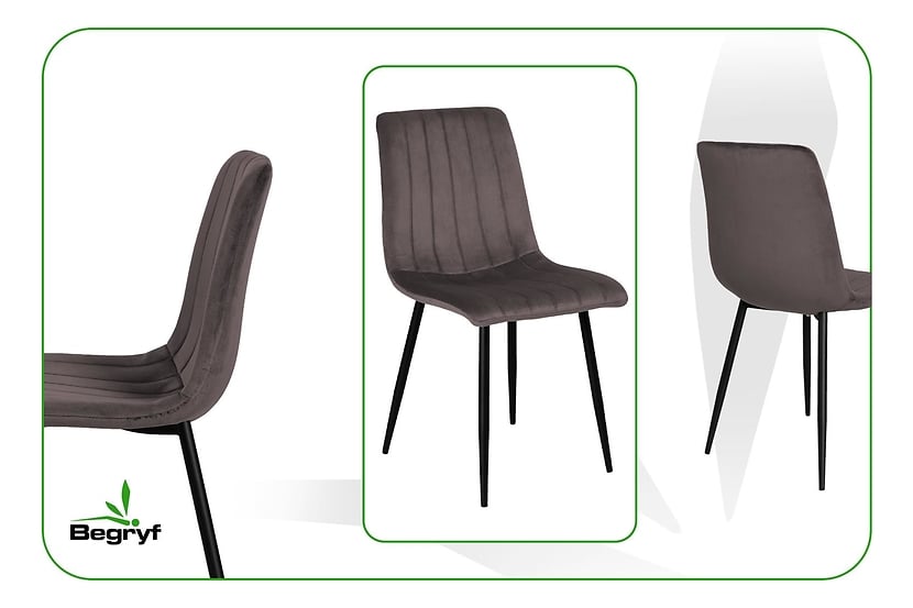 Krzesło Magnolia beżowe welur do salonu do jadalni do kuchni BEGRYF