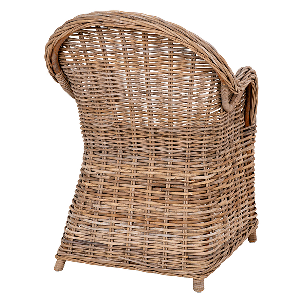 KRZESŁO Larisa RATTANOWE metalowa rama szara poduszka