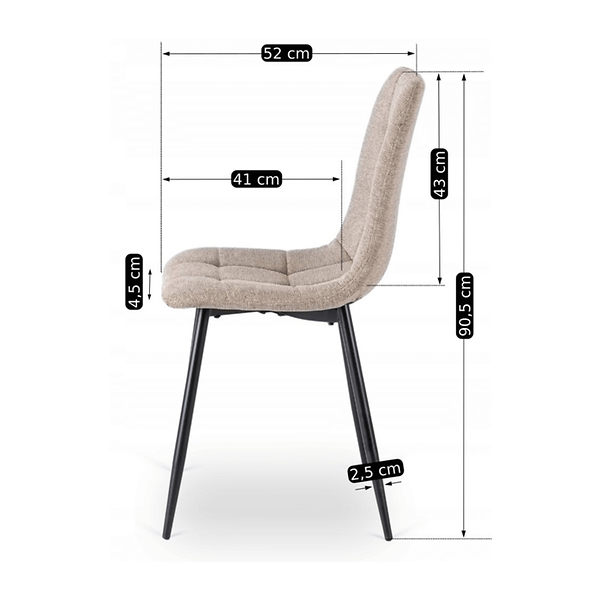 Krzesło Tapicerowane Kuchenne Do Jadalni Kuchni Salonu Loft Czarne PERU 2