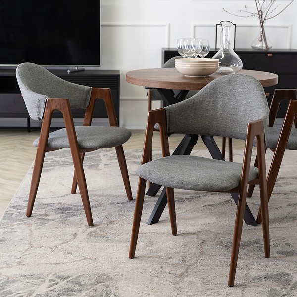 Krzesło Tapicerowane Kuchenne Skandynawskie Do Jadalni Salonu Popiel RUIZ