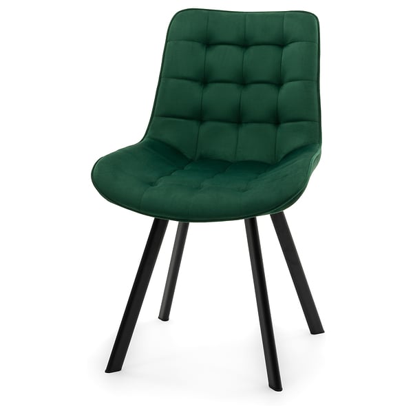 Krzesło Tapicerowane Welurowe Do Salonu Jadalni Zielone TORI
