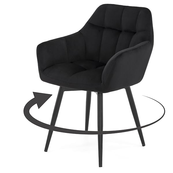 Krzesło obrotowe FREJA welur czarny noga czarna