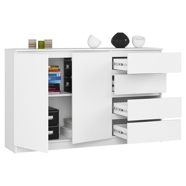 Komoda AKORD K013 Biała 160 cm Biały mat 160x40x99 cm