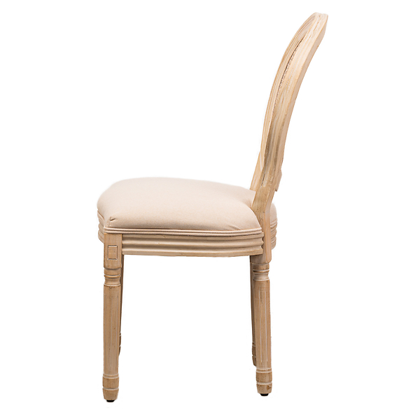 Zestaw 2 krzeseł drewno/plecionka beż tkanina