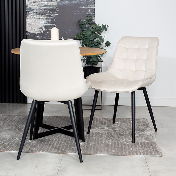 Krzesło tapicerowane welurowe pikowane do salonu jadalni