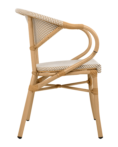 Krzesło CAFE BISTRO PARIS ARM jasnobrązowe rattan