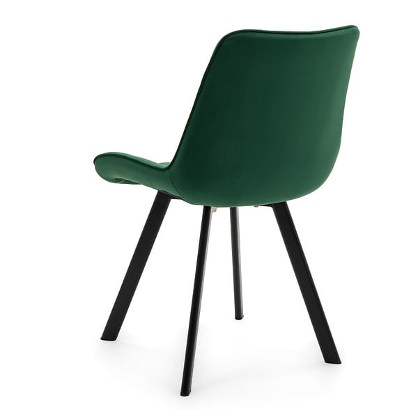 Krzesło Tapicerowane Welurowe Do Salonu Jadalni Zielone TORI