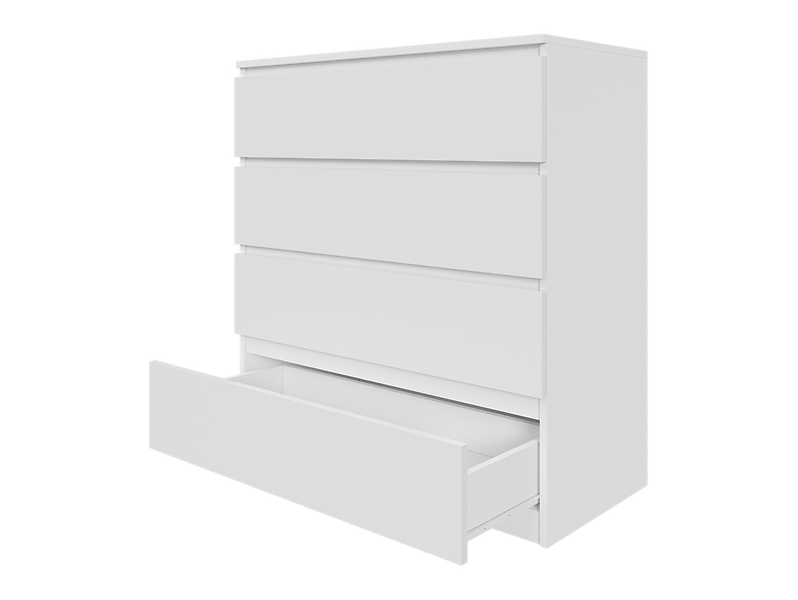 Komoda biała lakierowana 90cm - 4 szuflady, salon, sypialnia