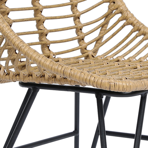 Zestaw 4 krzeseł z metalu i rattanu