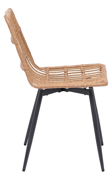 Zestaw 4 krzeseł z metalu i wikliny