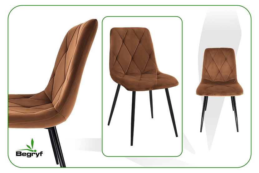 Krzesło Storczyk ciemno niebieskie welur do salonu do jadalni  Begryf